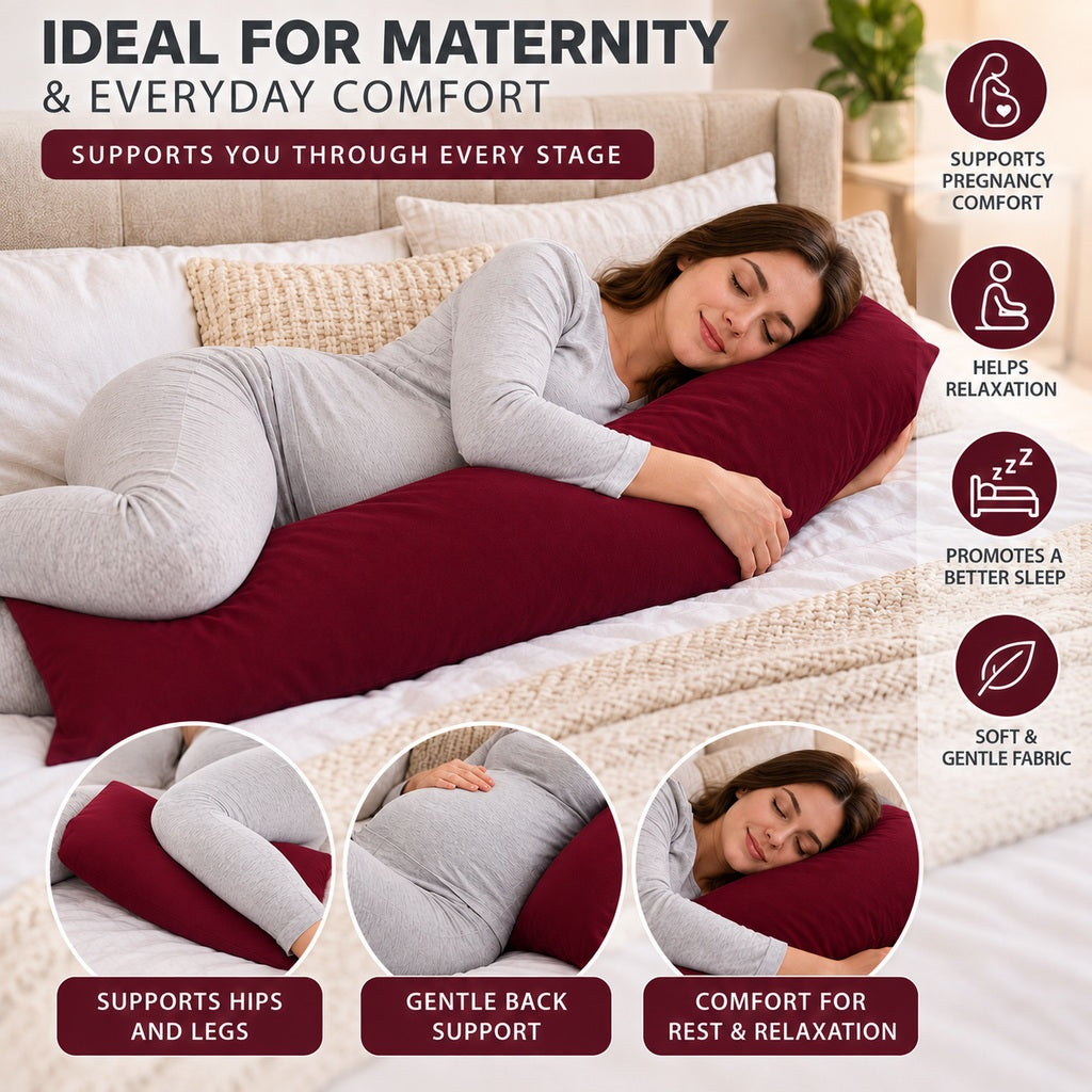 Polycotton bolster pillowcase – Wine – 4