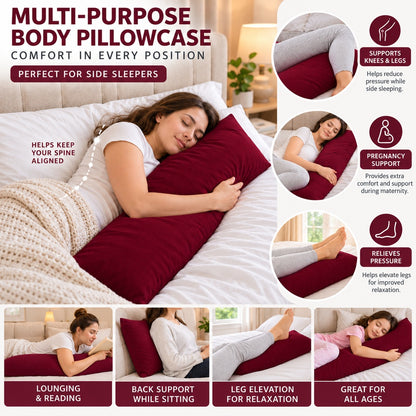 Polycotton bolster pillowcase – Wine – 5