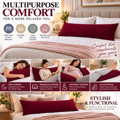 Polycotton bolster pillowcase – Wine – 6