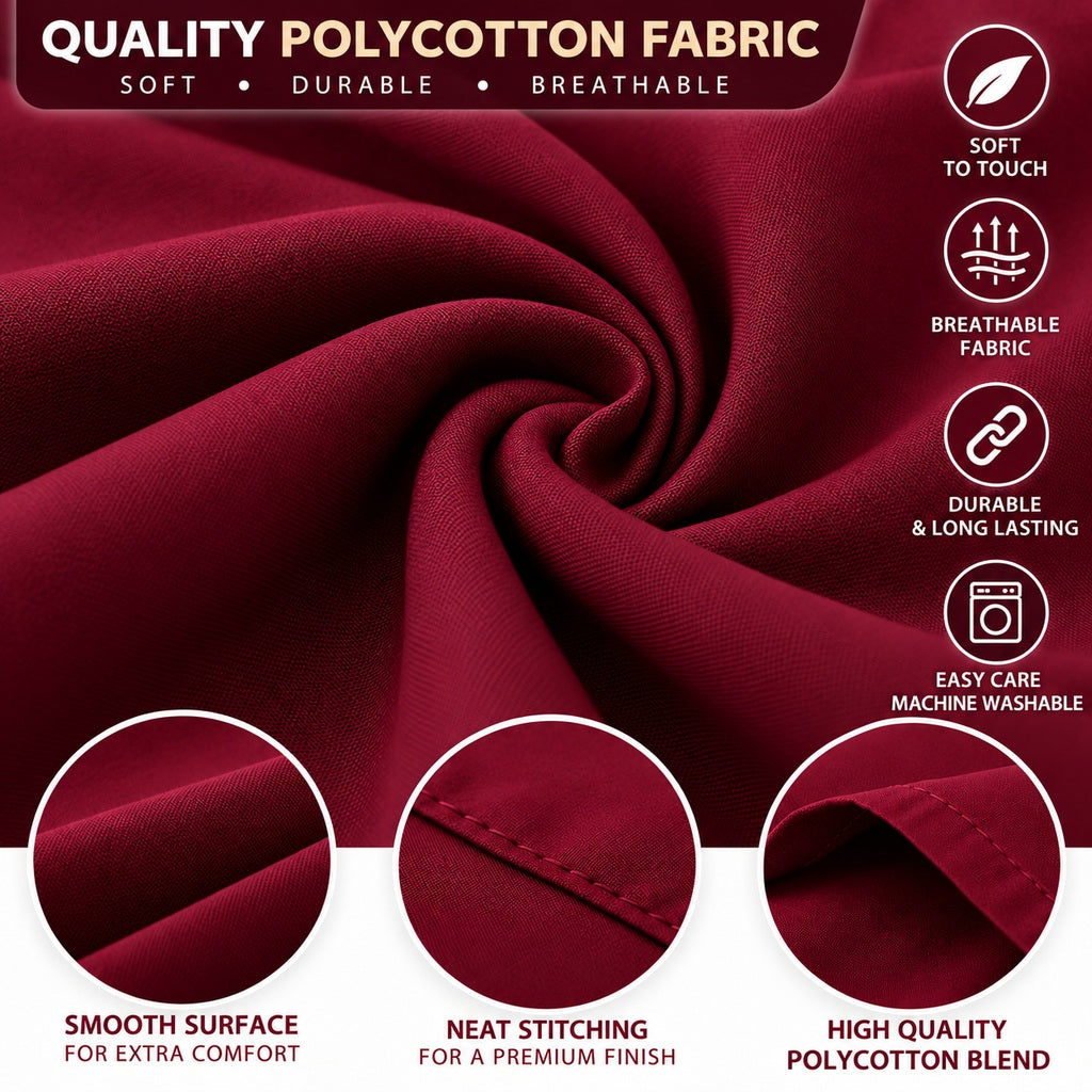 Polycotton bolster pillowcase – Wine – 8