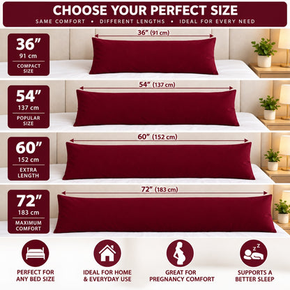 Polycotton bolster pillowcase – Wine – 9