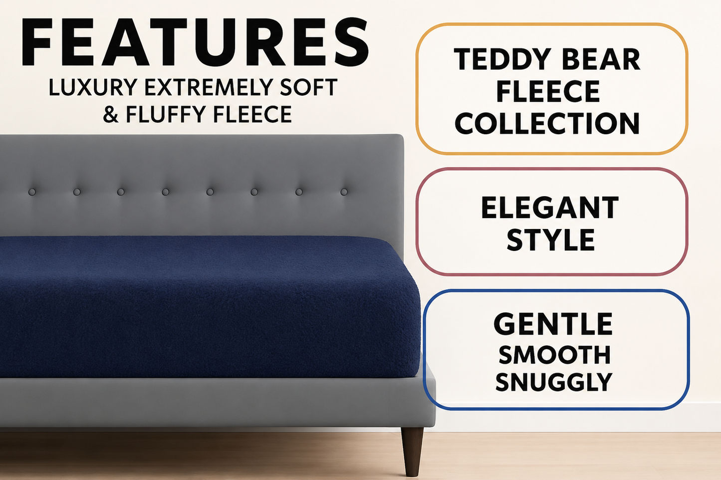 Teddy Fleece Fitted Sheet 30cm Deep – Extra Deep Teddy Bear Bedding | Night Zone