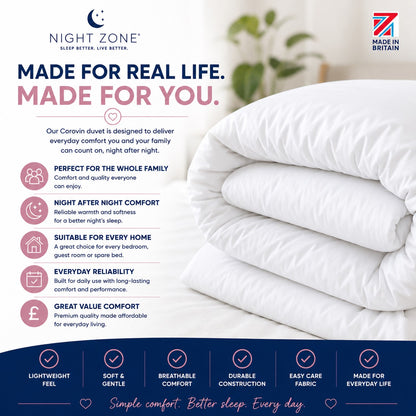 Hypoallergenic Duvet – Lightweight Warm Polyester Bedding | Night Zone