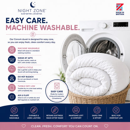 Hypoallergenic Duvet – Lightweight Warm Polyester Bedding | Night Zone