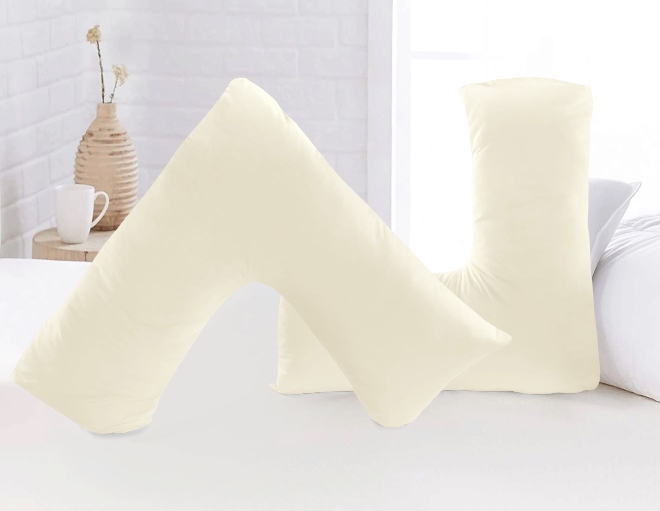 Microfibre V Pillow with Cover or V Pillow Cover Only – Ultra Soft Breathable & Wrinkle-Resistant Support Pillow | Night Zone