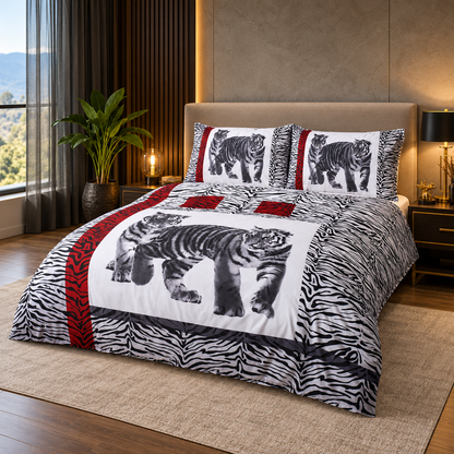 3D Animal Effect Duvet Cover Set – Tiger Black in a premium setting