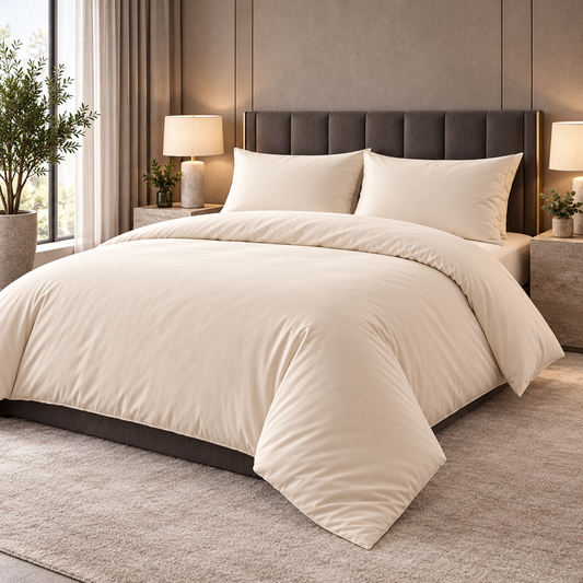Cream Egyptian cotton duvet cover set