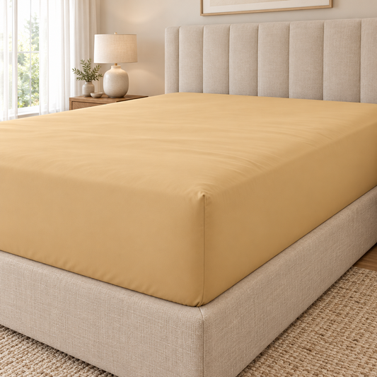 Beige Brushed Microfibre Extra Deep Fitted Sheet 40cm