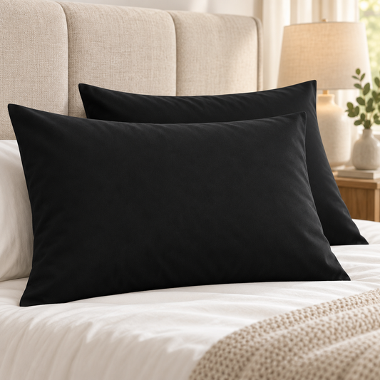 Black Housewife Polycotton Pillowcases Pair