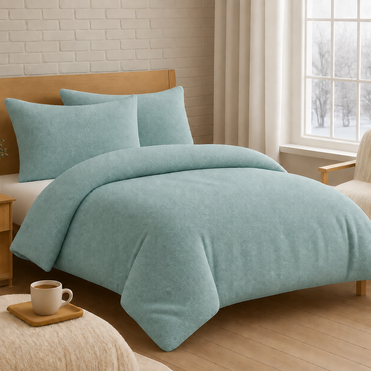 Teddy Fleece Duvet Cover Set – Soft Warm Teddy Bear Bedding | Night Zone