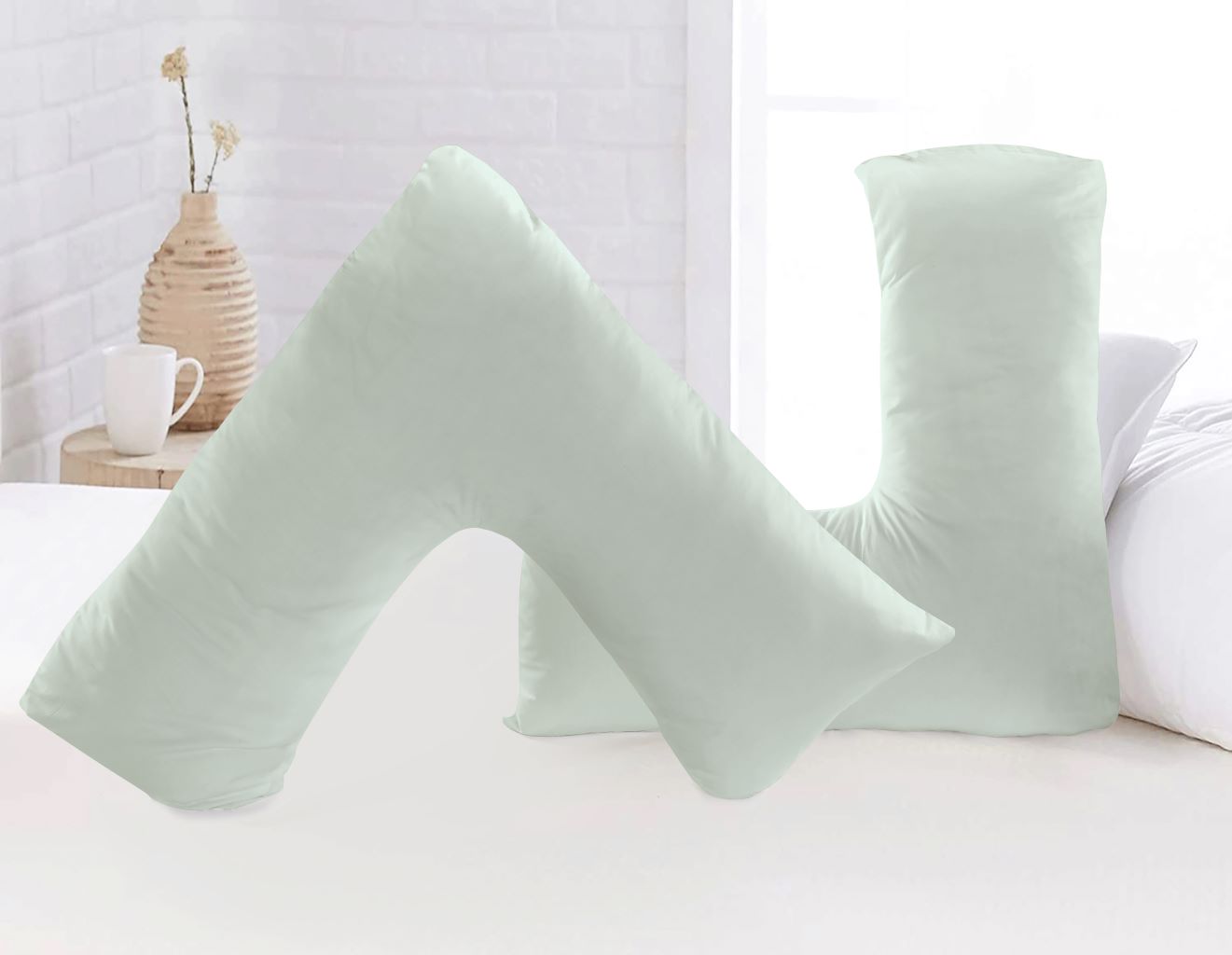 Microfibre V Pillow with Cover or V Pillow Cover Only – Ultra Soft Breathable & Wrinkle-Resistant Support Pillow | Night Zone