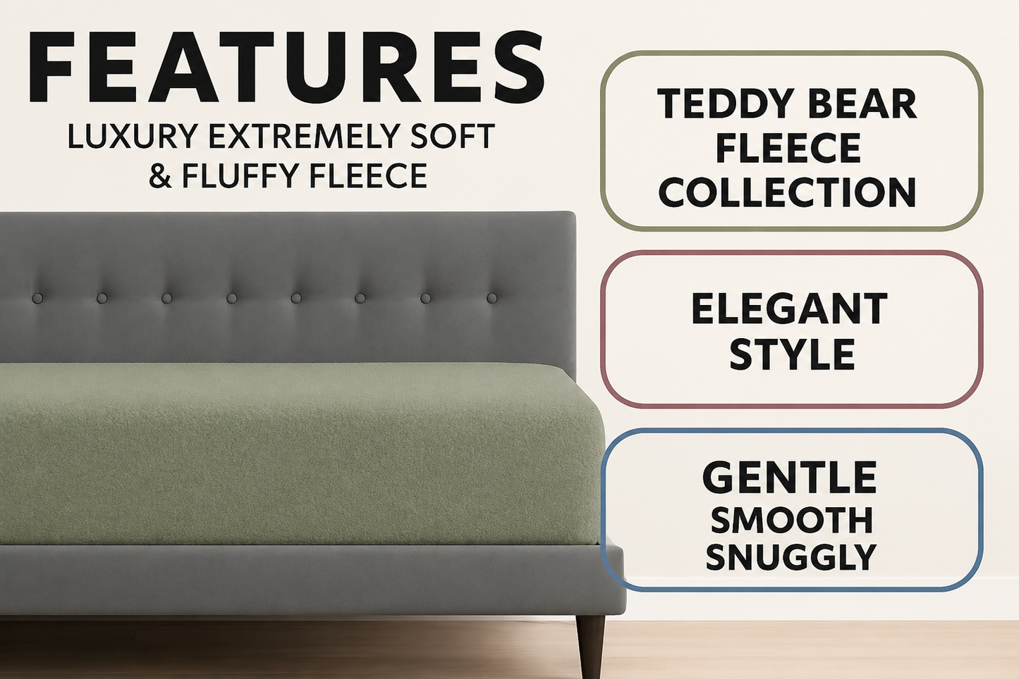 Teddy Fleece Fitted Sheet 30cm Deep – Extra Deep Teddy Bear Bedding | Night Zone