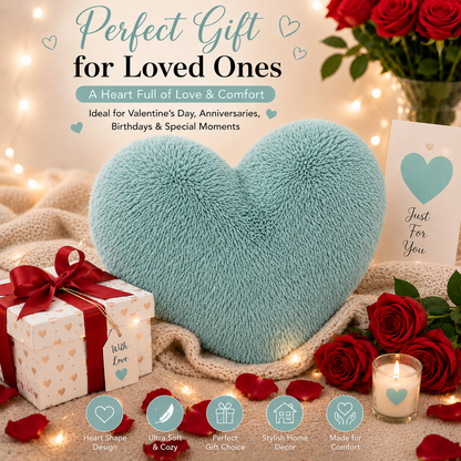 Teddy Cuddles Heart Shape Teddy Fleece Cushion – Soft Filled Decorative Cushion | Night Zone