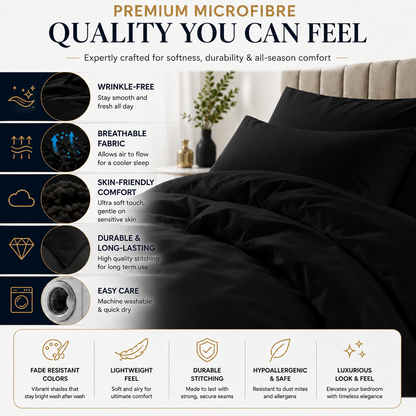Microfibre Duvet Cover Set – Ultra Soft Easy Care Bedding | Night Zone