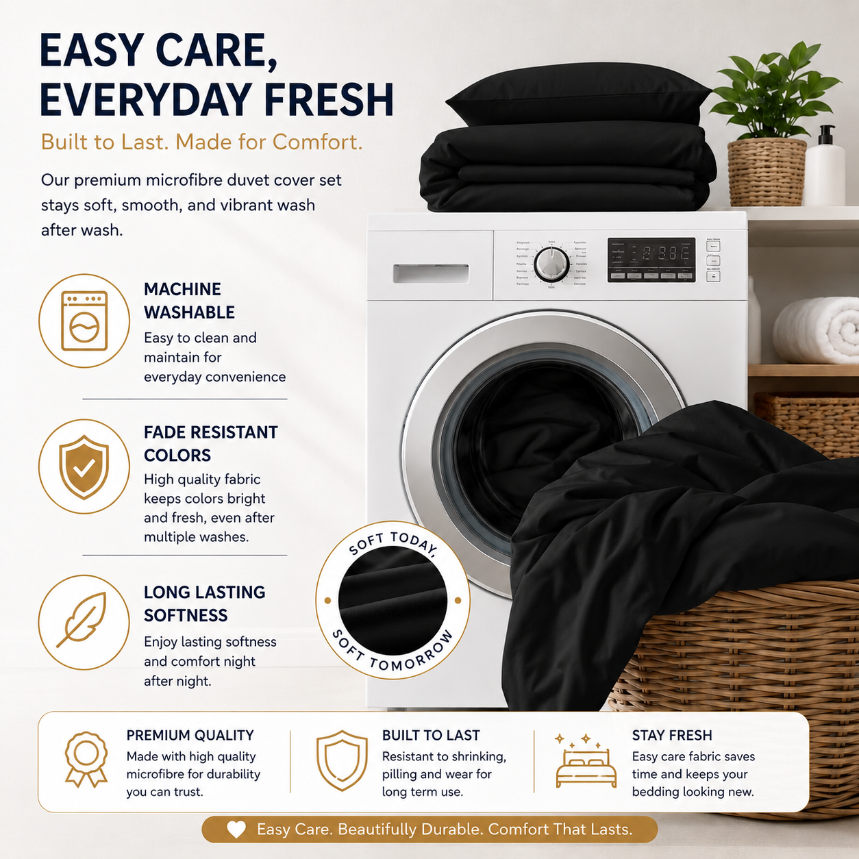 Microfibre Duvet Cover Set – Ultra Soft Easy Care Bedding | Night Zone