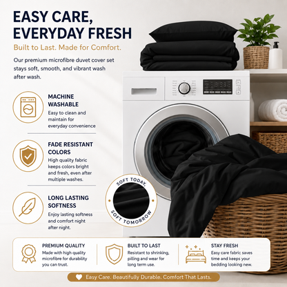 Microfibre Duvet Cover Set – Ultra Soft Easy Care Bedding | Night Zone