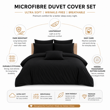 Microfibre Duvet Cover Set – Ultra Soft Easy Care Bedding | Night Zone