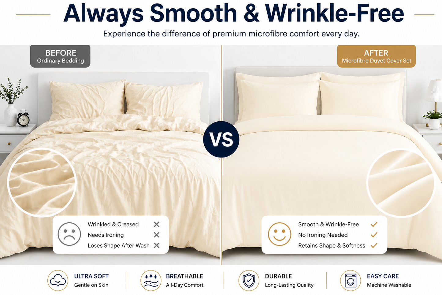 Microfibre Duvet Cover Set – Ultra Soft Easy Care Bedding | Night Zone