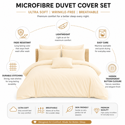 Microfibre Duvet Cover Set – Ultra Soft Easy Care Bedding | Night Zone
