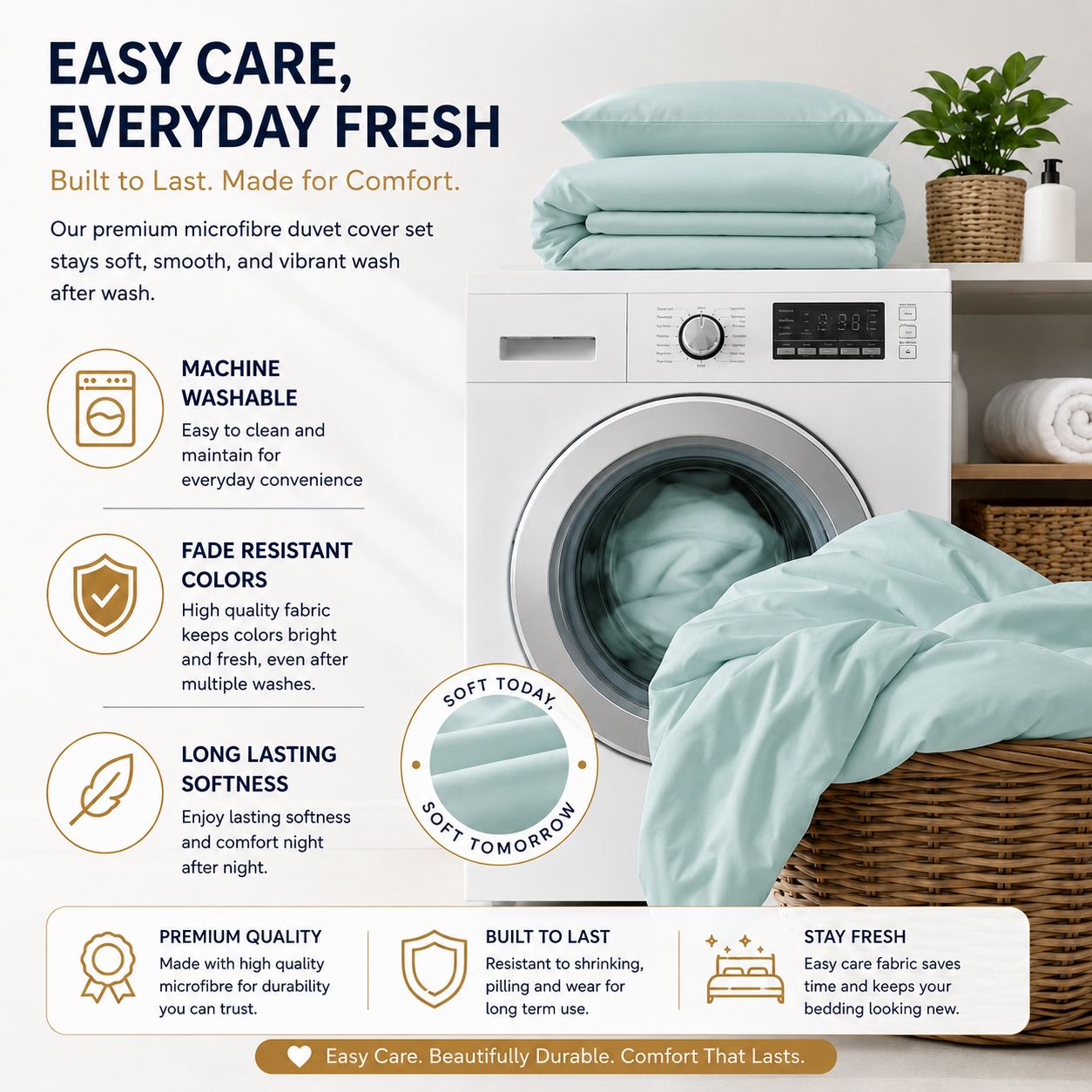 Microfibre Duvet Cover Set – Ultra Soft Easy Care Bedding | Night Zone