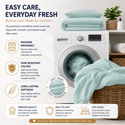 Microfibre Duvet Cover Set – Ultra Soft Easy Care Bedding | Night Zone