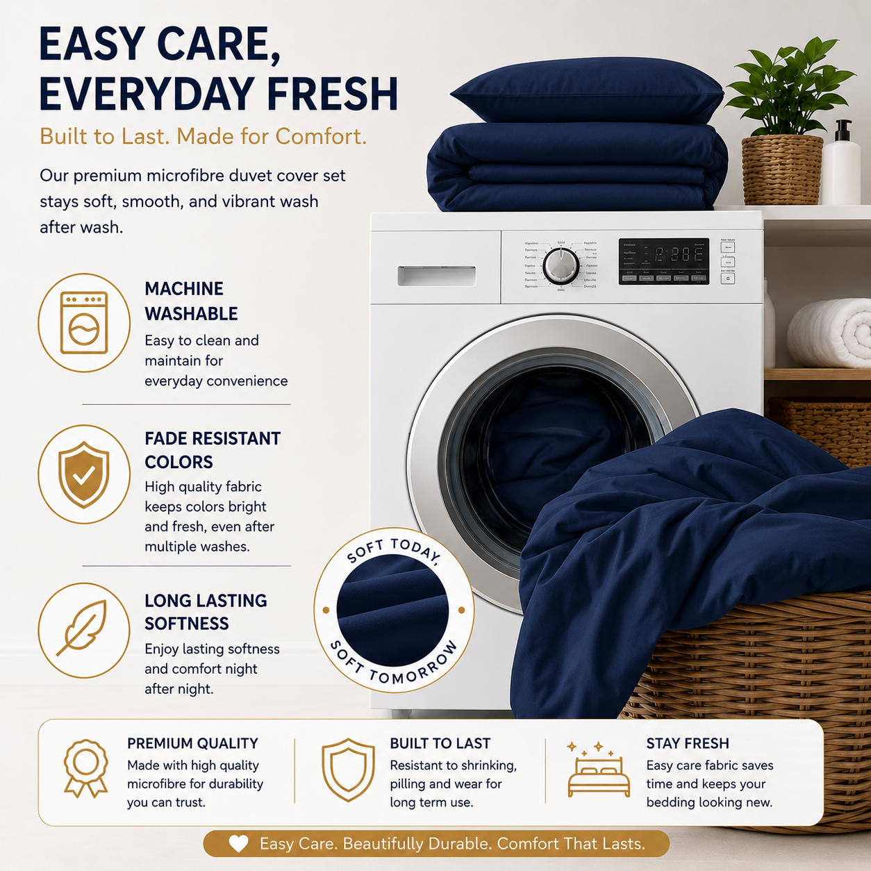 Microfibre Duvet Cover Set – Ultra Soft Easy Care Bedding | Night Zone