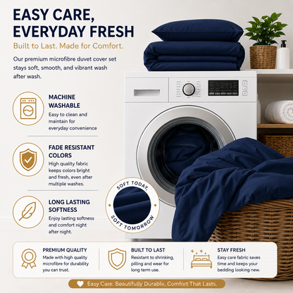Microfibre Duvet Cover Set – Ultra Soft Easy Care Bedding | Night Zone