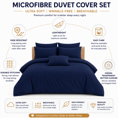 Microfibre Duvet Cover Set – Ultra Soft Easy Care Bedding | Night Zone