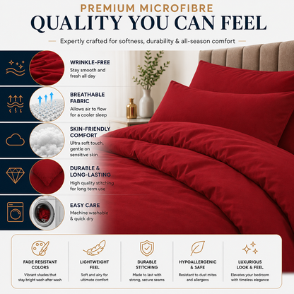Microfibre Duvet Cover Set – Ultra Soft Easy Care Bedding | Night Zone