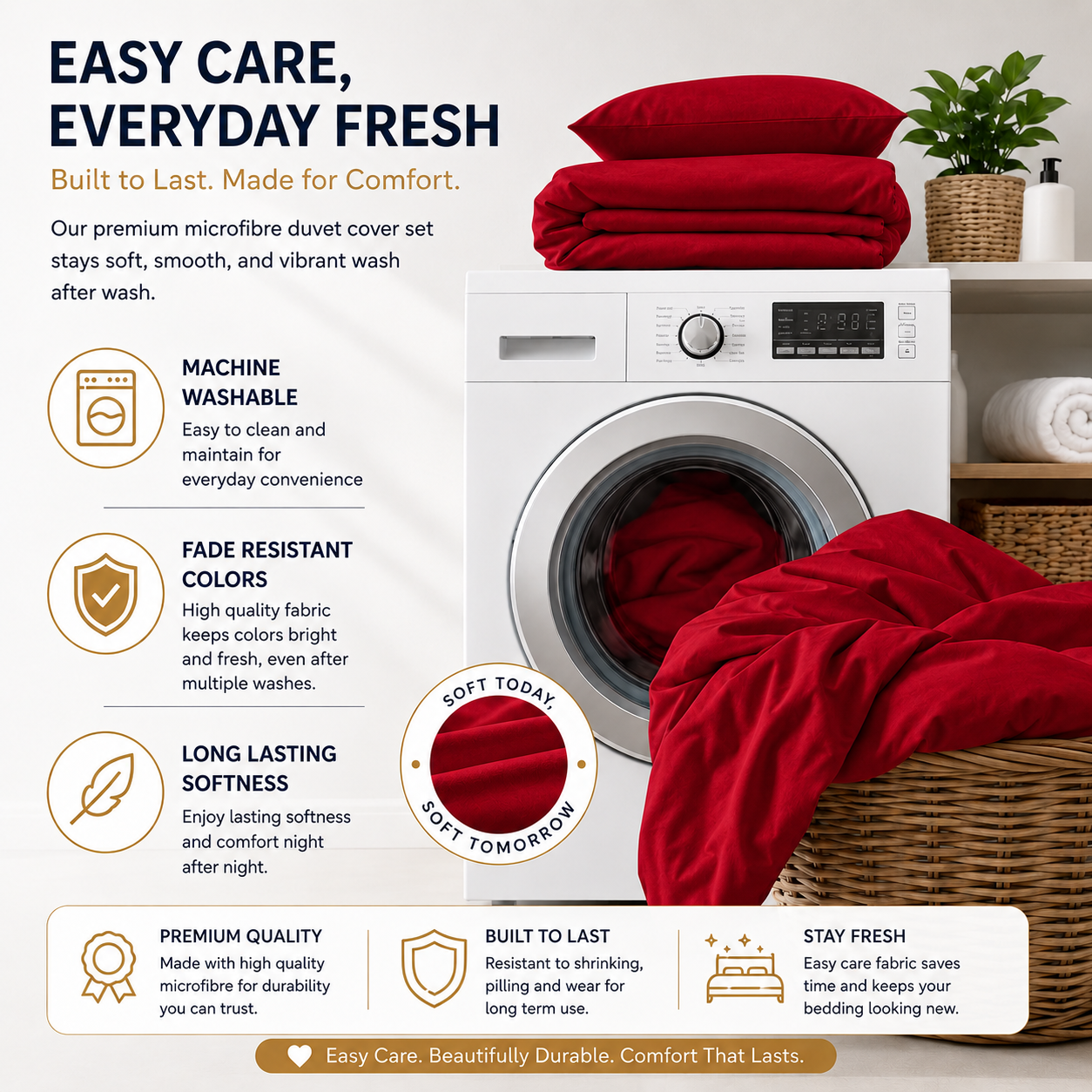 Microfibre Duvet Cover Set – Ultra Soft Easy Care Bedding | Night Zone