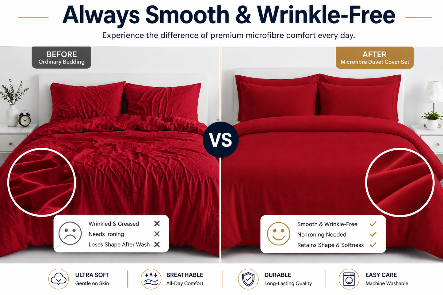 Microfibre Duvet Cover Set – Ultra Soft Easy Care Bedding | Night Zone
