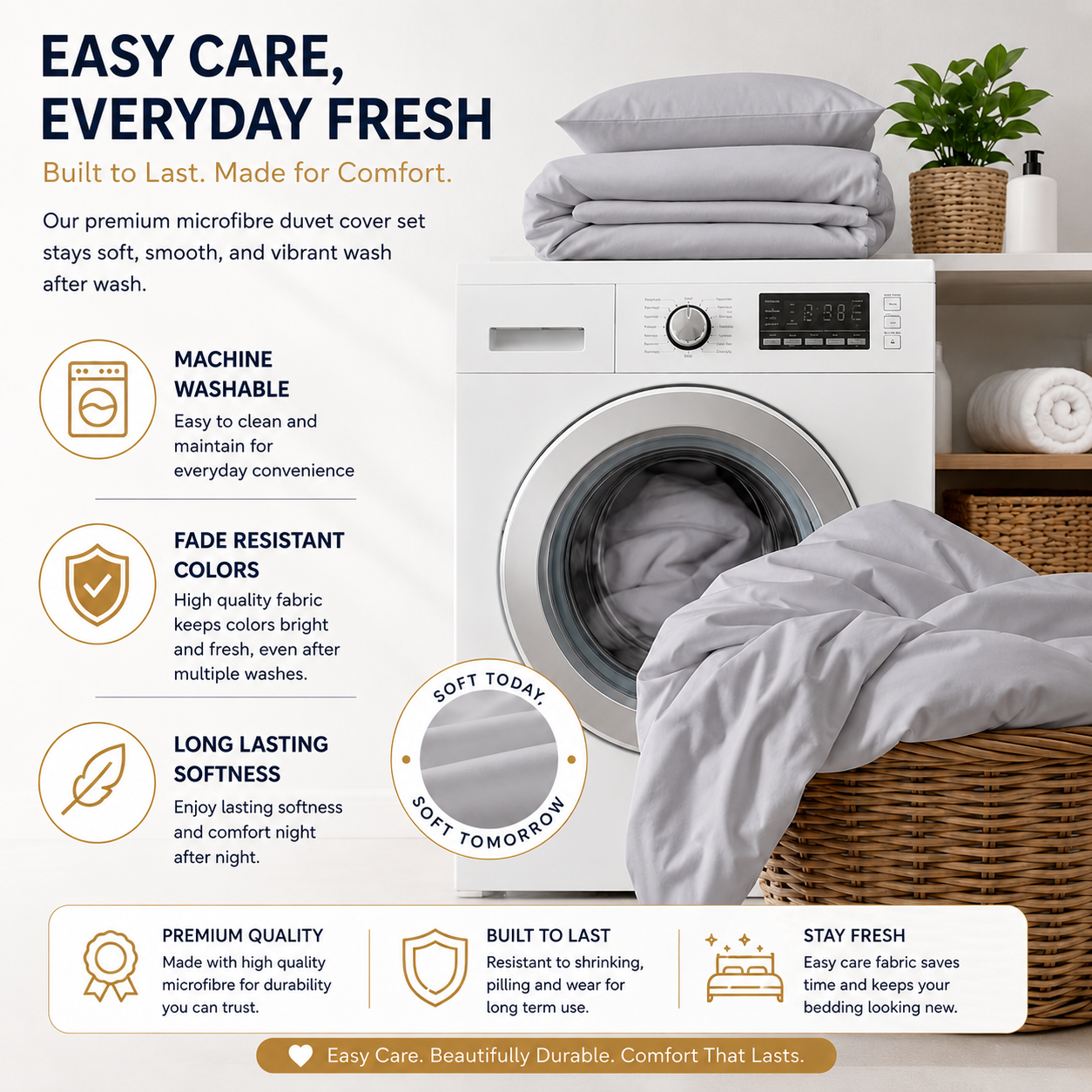 Microfibre Duvet Cover Set – Ultra Soft Easy Care Bedding | Night Zone