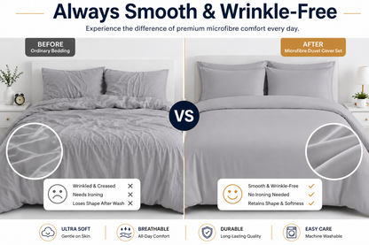 Microfibre Duvet Cover Set – Ultra Soft Easy Care Bedding | Night Zone