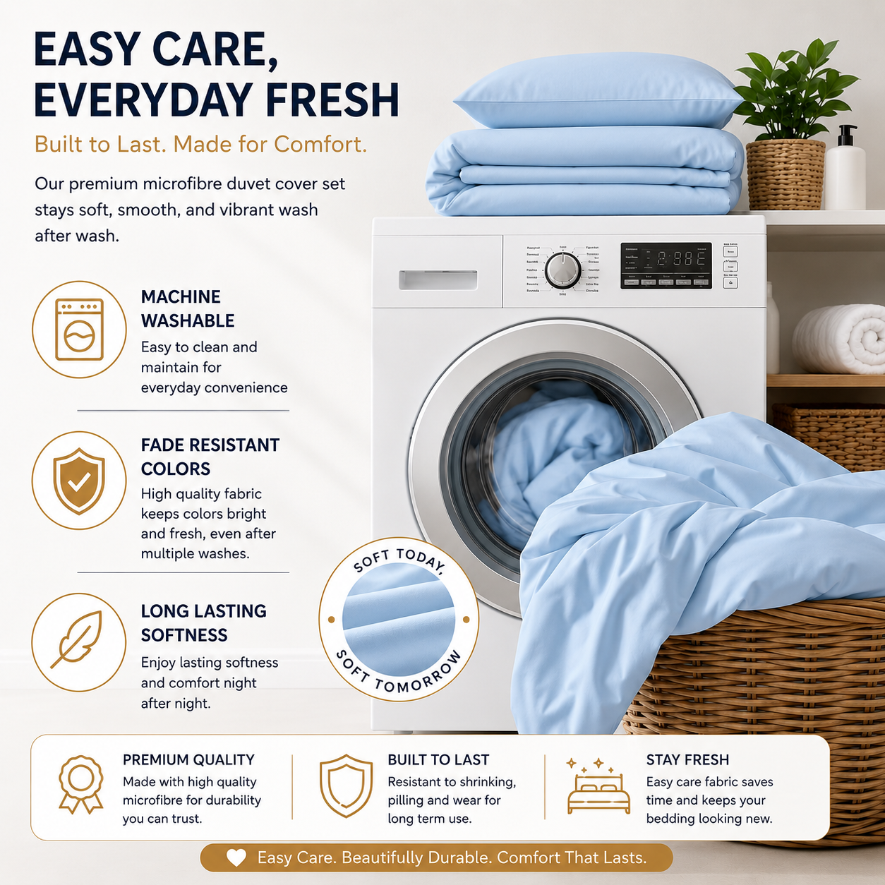 Microfibre Duvet Cover Set – Ultra Soft Easy Care Bedding | Night Zone