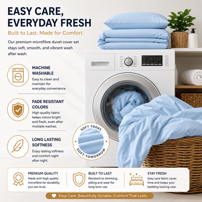 Microfibre Duvet Cover Set – Ultra Soft Easy Care Bedding | Night Zone