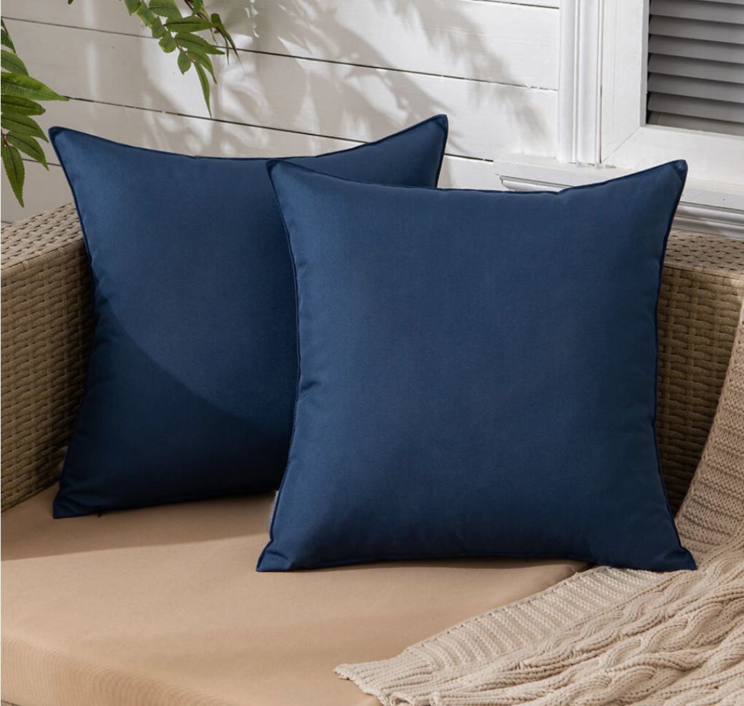 Outdoor Waterproof Cushion Covers 45x45cm – Garden Patio Pillow Cases with Hidden Zipper | Night Zone