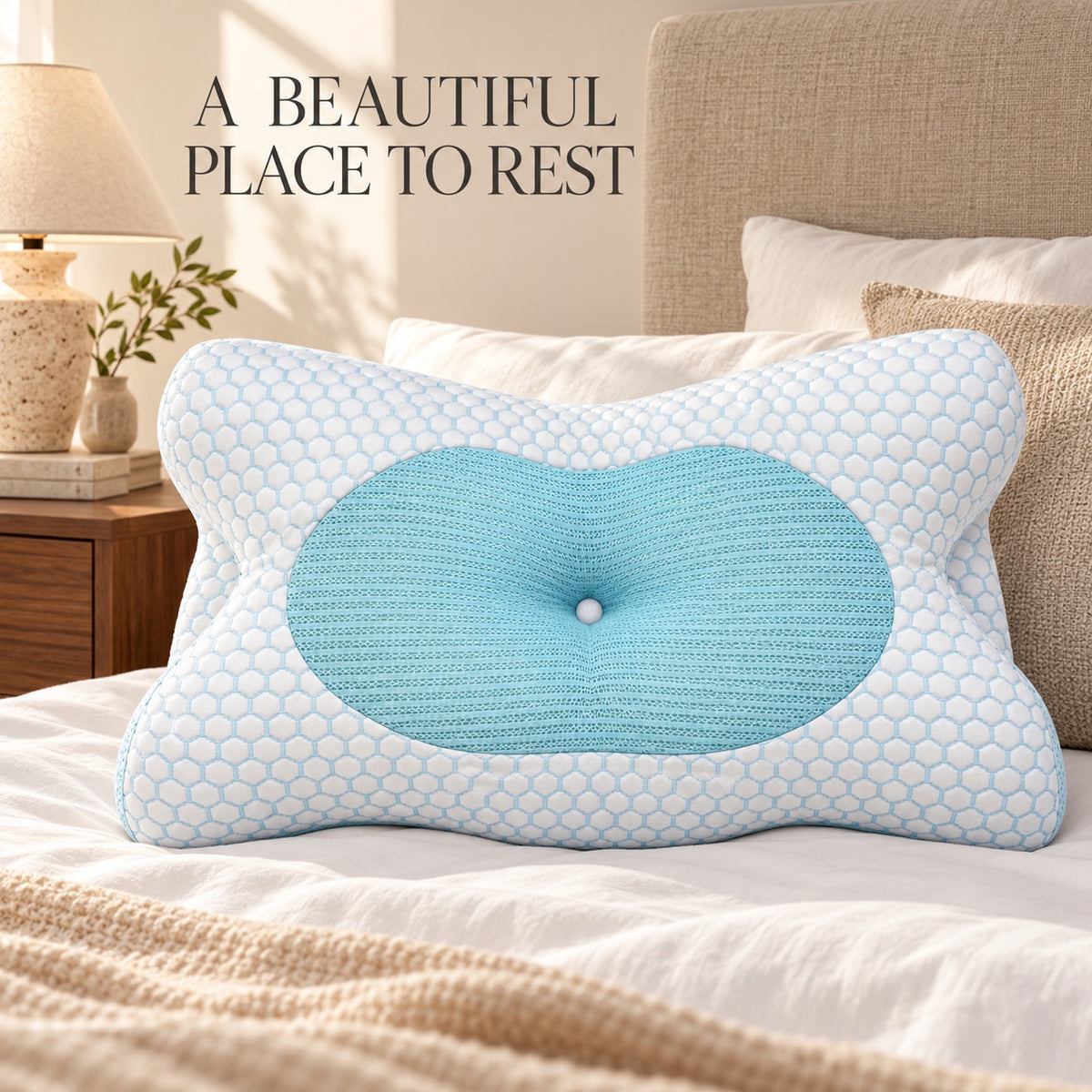 Night Zone anti-snoring pillow – Pillow in a bright bedroom