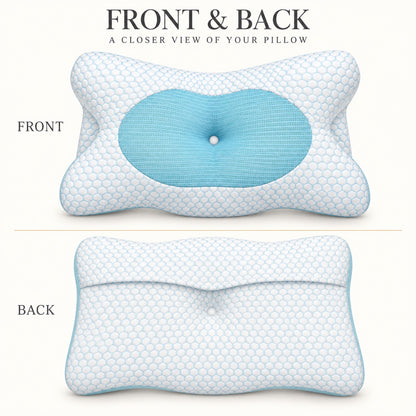 Night Zone anti-snoring pillow – Front and back views