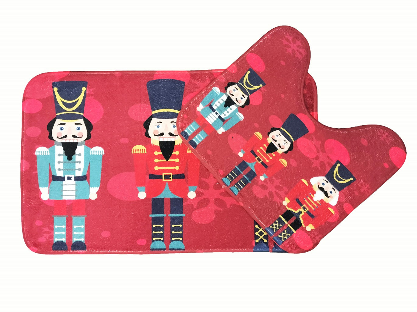 Christmas Memory Foam Bath Mat Set – Festive Non Slip Bathroom Rugs | Night Zone