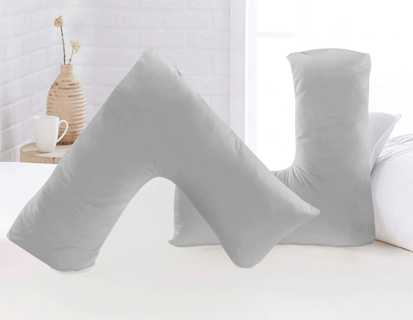 Microfibre V Pillow with Cover or V Pillow Cover Only – Ultra Soft Breathable & Wrinkle-Resistant Support Pillow | Night Zone