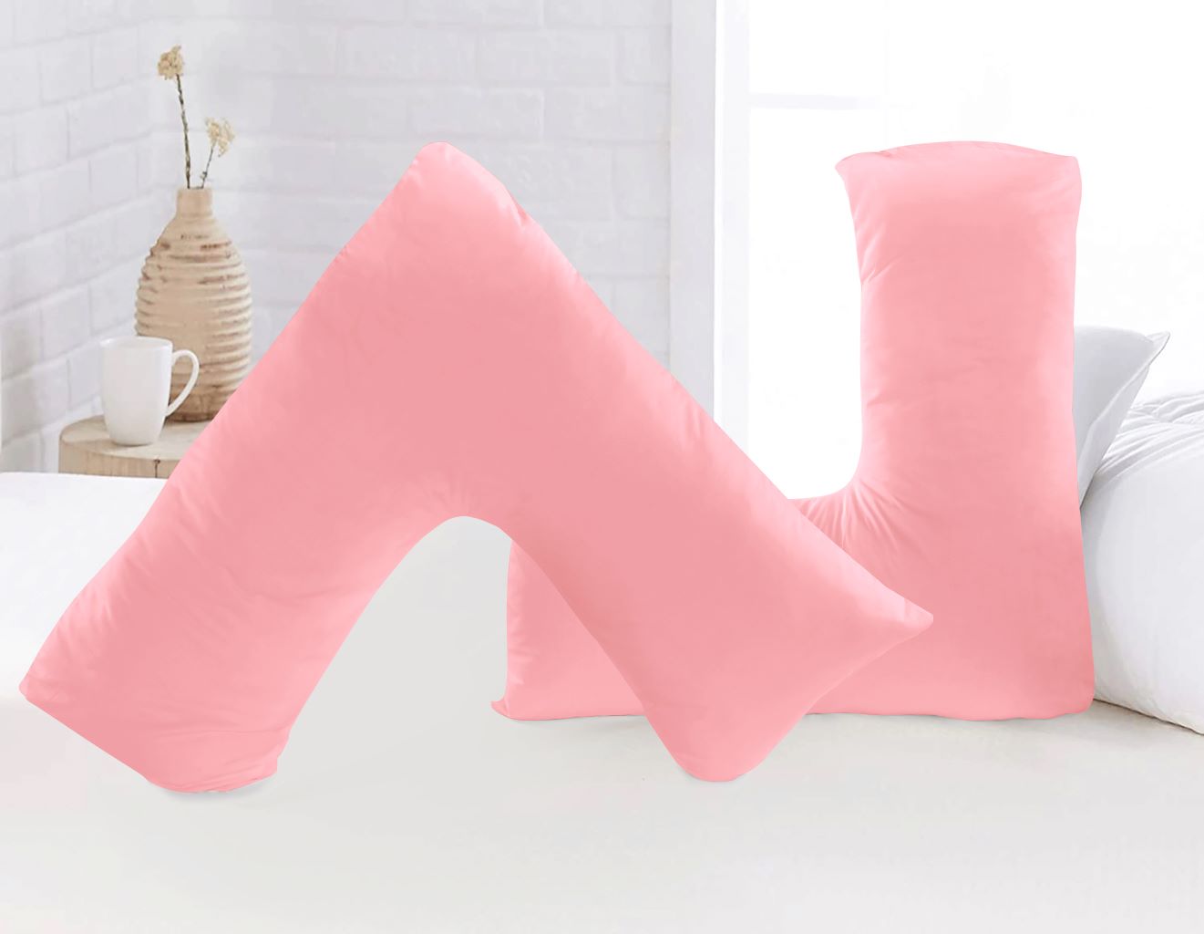Microfibre V Pillow with Cover or V Pillow Cover Only – Ultra Soft Breathable & Wrinkle-Resistant Support Pillow | Night Zone