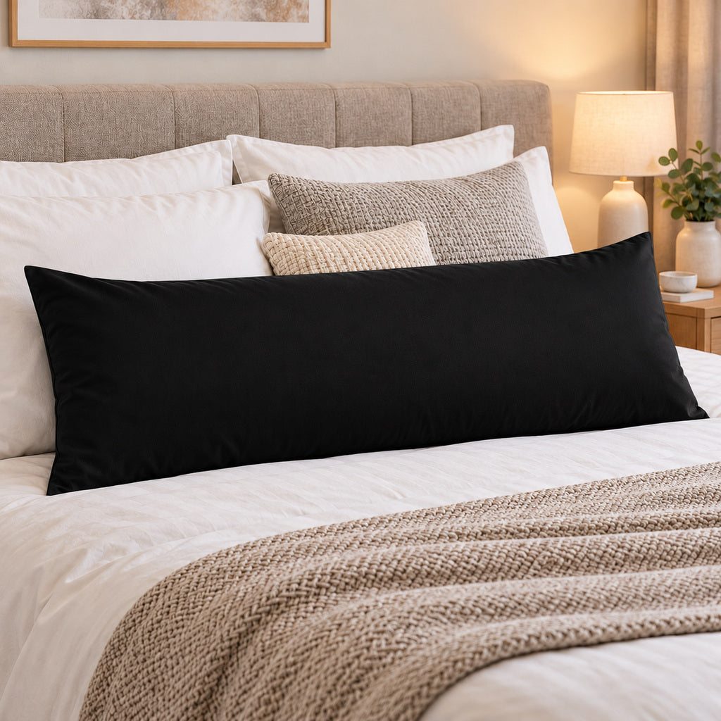 Polycotton bolster pillowcase – Black – 2