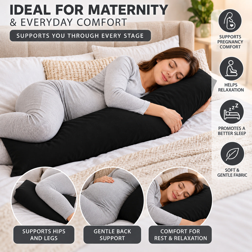 Polycotton bolster pillowcase – Black – 4