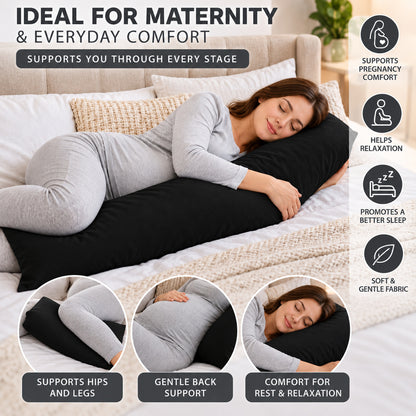 Polycotton bolster pillowcase – Black – 4