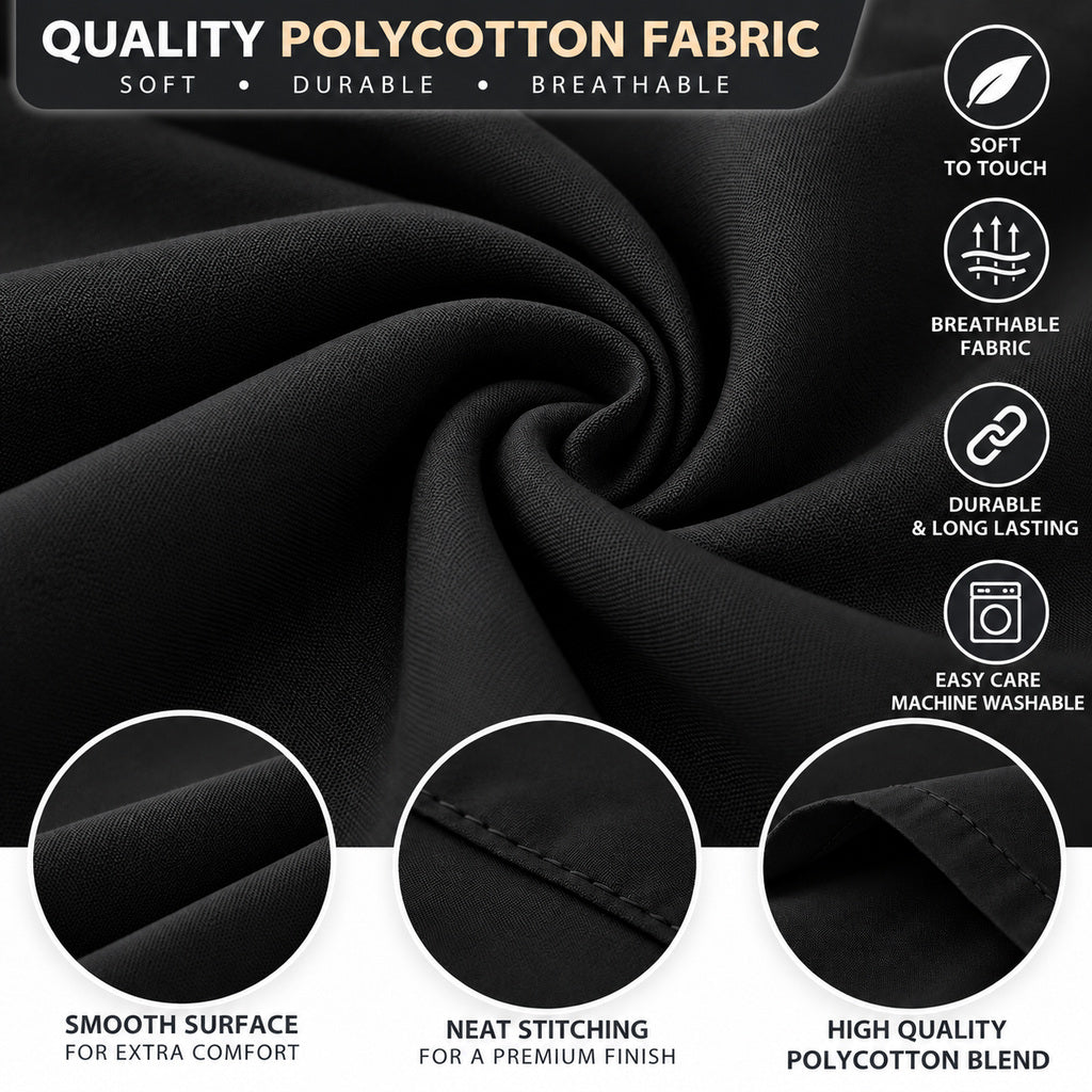 Polycotton bolster pillowcase – Black – 8