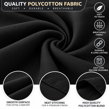 Polycotton bolster pillowcase – Black – 8