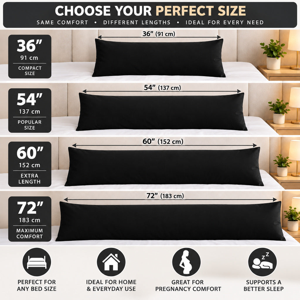 Polycotton bolster pillowcase – Black – 9