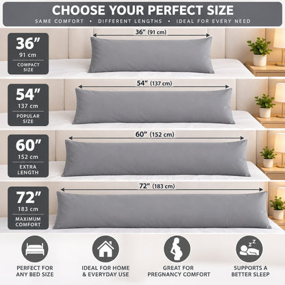 Polycotton bolster pillowcase – Grey – 8