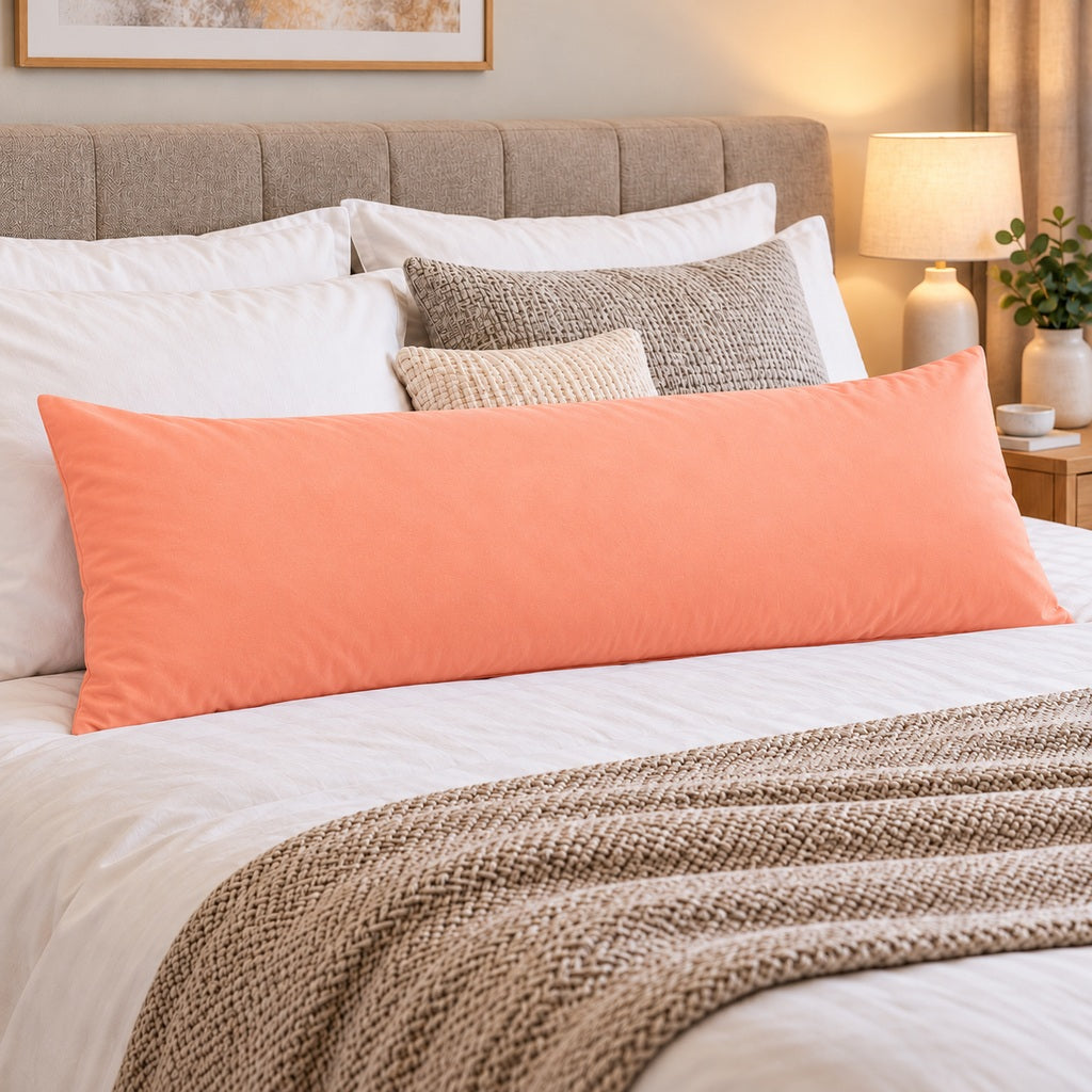 Polycotton bolster pillowcase – Peach – 2