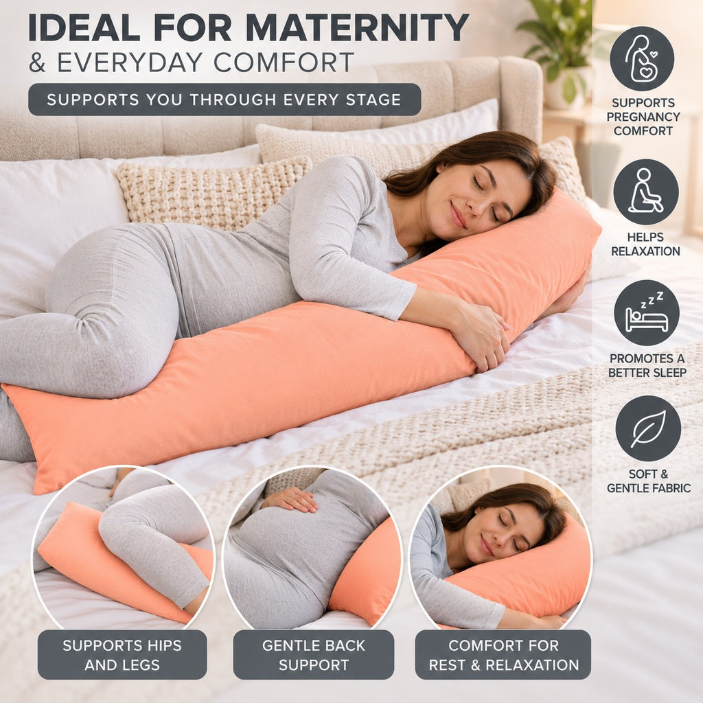 Polycotton bolster pillowcase – Peach – 4